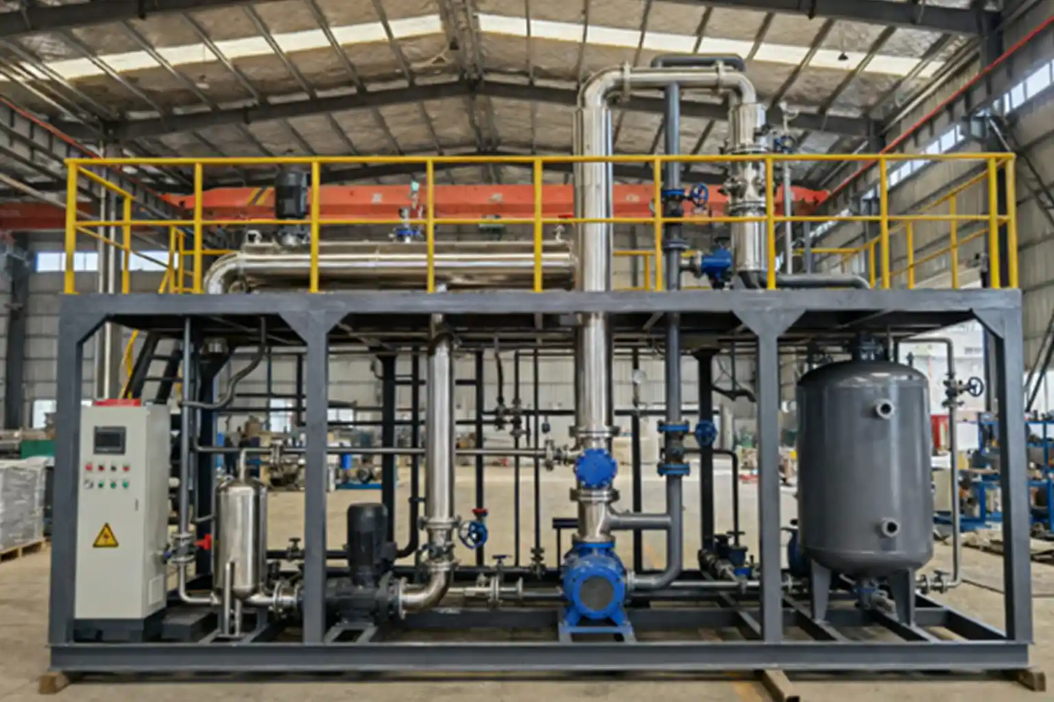 Main Components Of A Skid Mounted Falling Film Evaporator